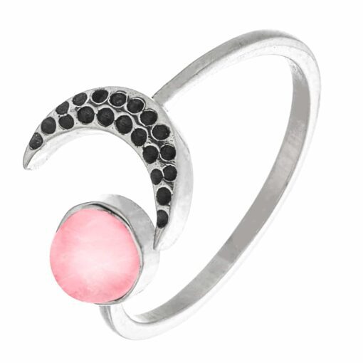Anillo Luna Cuarzo Rosa