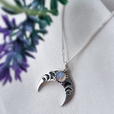 Colgante Luna Invertida Piedra Luna