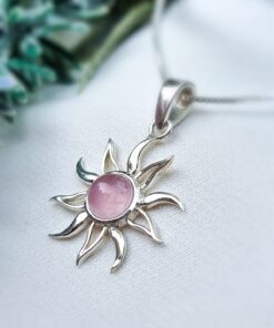 Colgante Sun Cuarzo Rosa