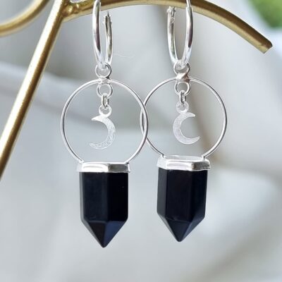 Argolla Pendulo Luna Onix