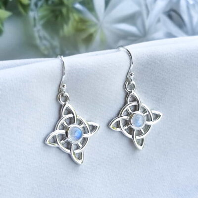 Aros Nudo de Brujas Piedra Luna