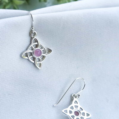 Alternative view of Aros Nudo de Brujas Cuarzo Rosa