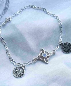Pulsera Tetragrámaton y Nudo de Bruja Piedra Luna