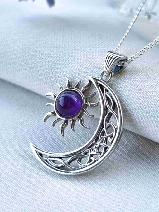 Colgante Luna y Sol Amatista