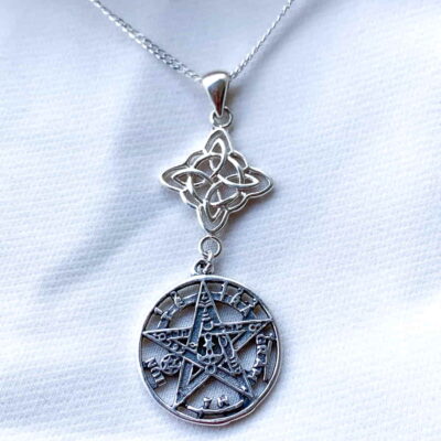 Colgante Tetragramaton y Nudo de Bruja