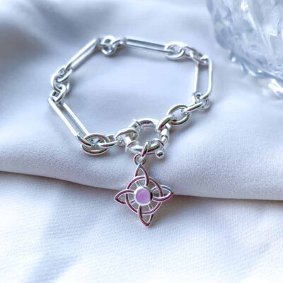 Alternative view of Pulsera Nudo de Bruja Celta con Cuarzo Rosa