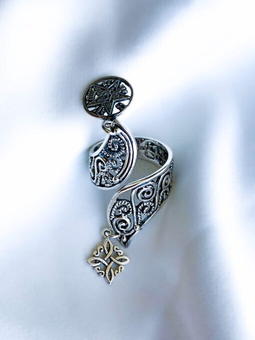 Anillo Tetragramaton y Nudo de bruja