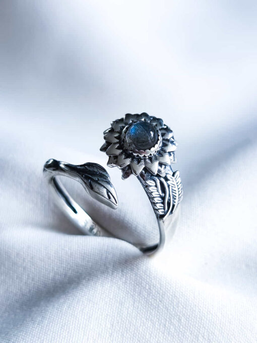 Anillo Girasol Ajustable Labradorita