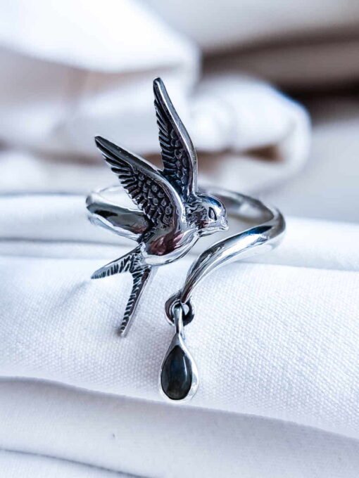 Anillo Colibri Ajustable Labradorita