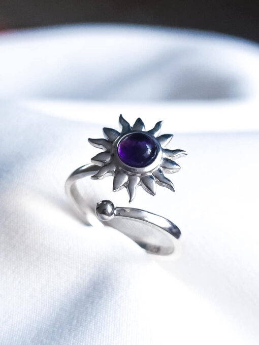 Anillo Sun Antiestrés Ajustable Amatista