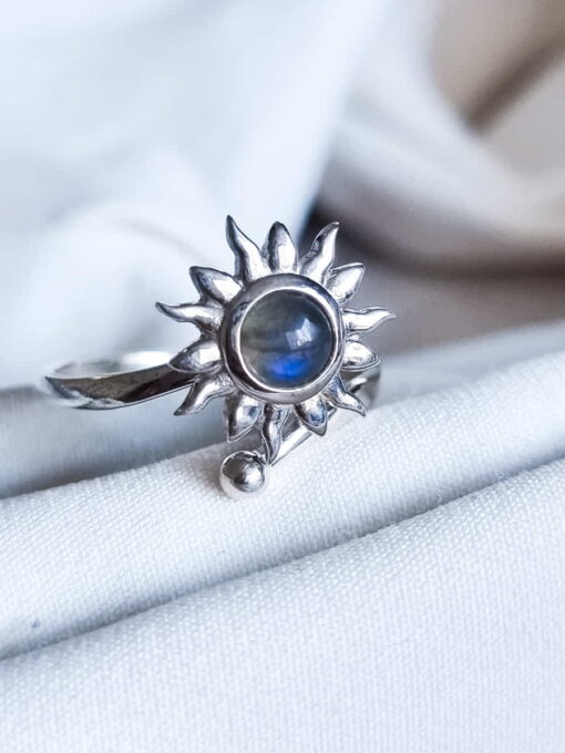 Anillo Sun Antiestrés Ajustable Labradorita