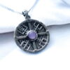 Colgante Brújula Vegvísir con Cuarzo Rosa